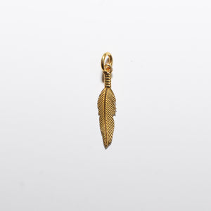 Small Feather Pendant Charm 18-Karat Yellow Gold - Karina Constantine jewellery