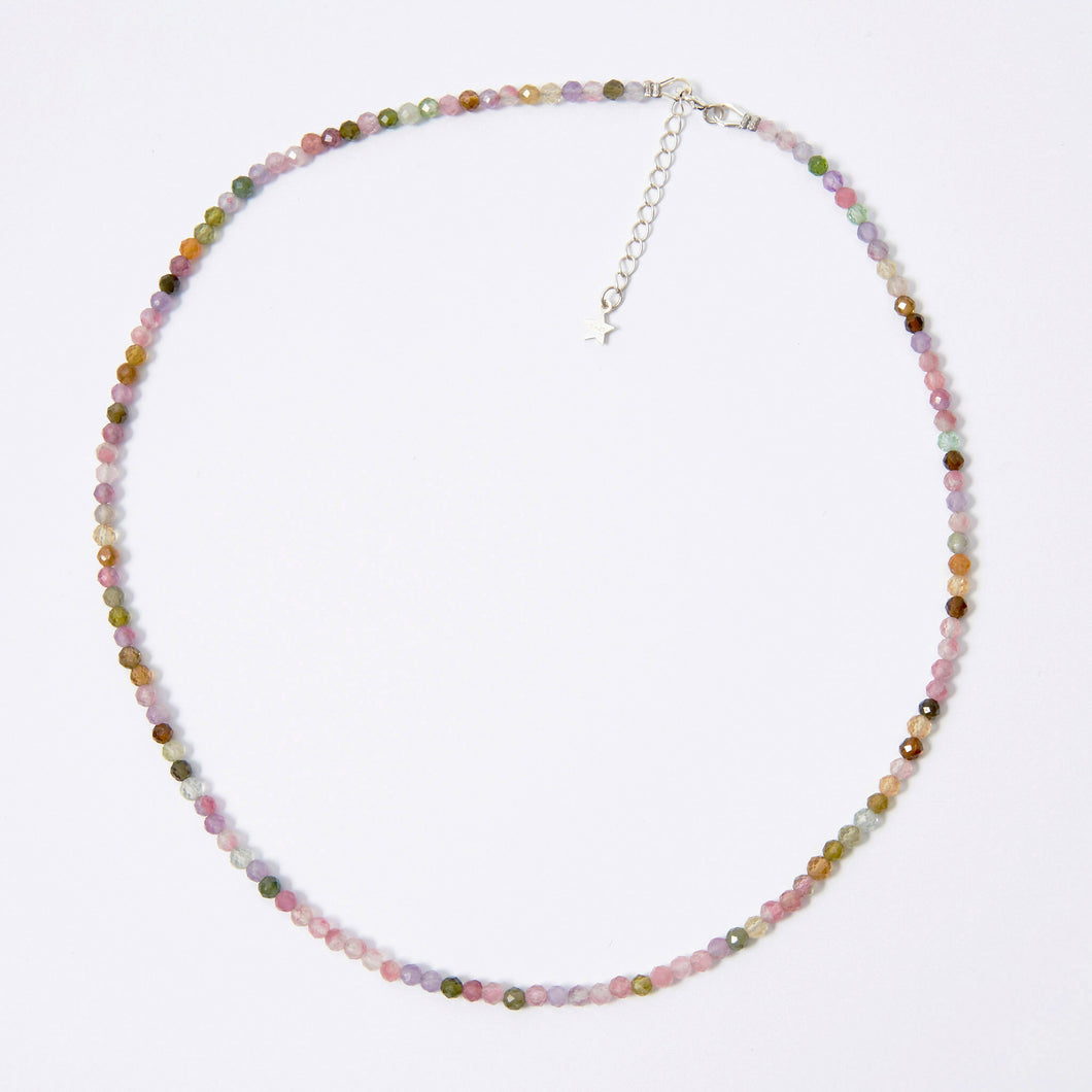 Tourmaline Beaded Gemstone Choker Sterling Silver - Karina Constantine Jewellery