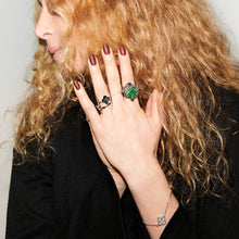 Load image into Gallery viewer, Uvarovite Garnet Statement Ring Sterling Silver - Karina Constantine jewellery
